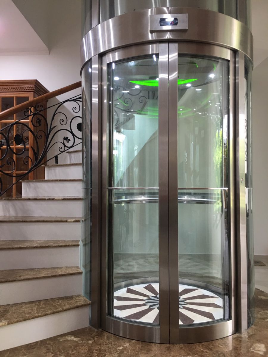 thang máy tròn vách kính