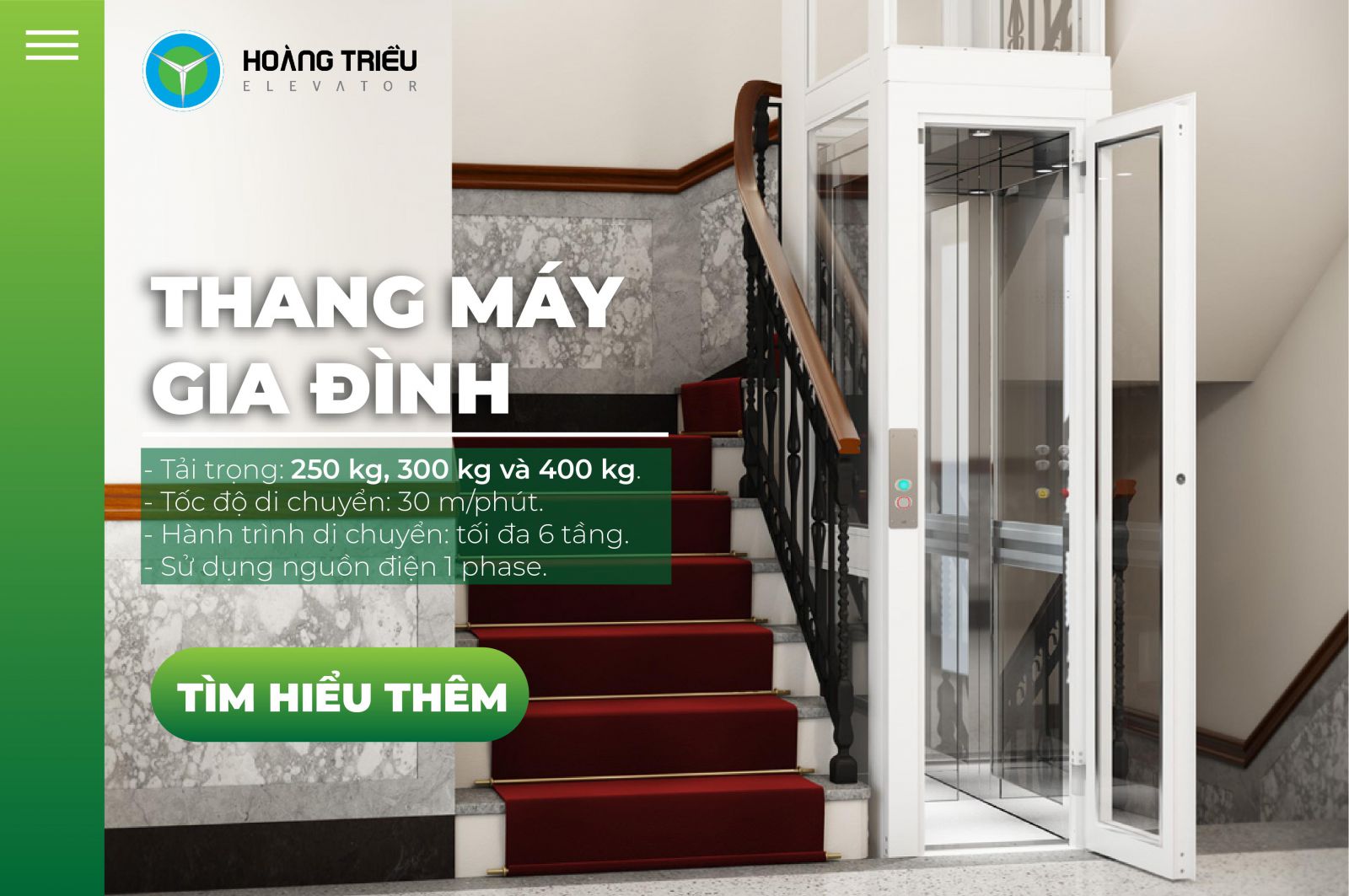 Thang máy gia đình NanoLift tại Hoàng Triều - Hotline 0917 446 776