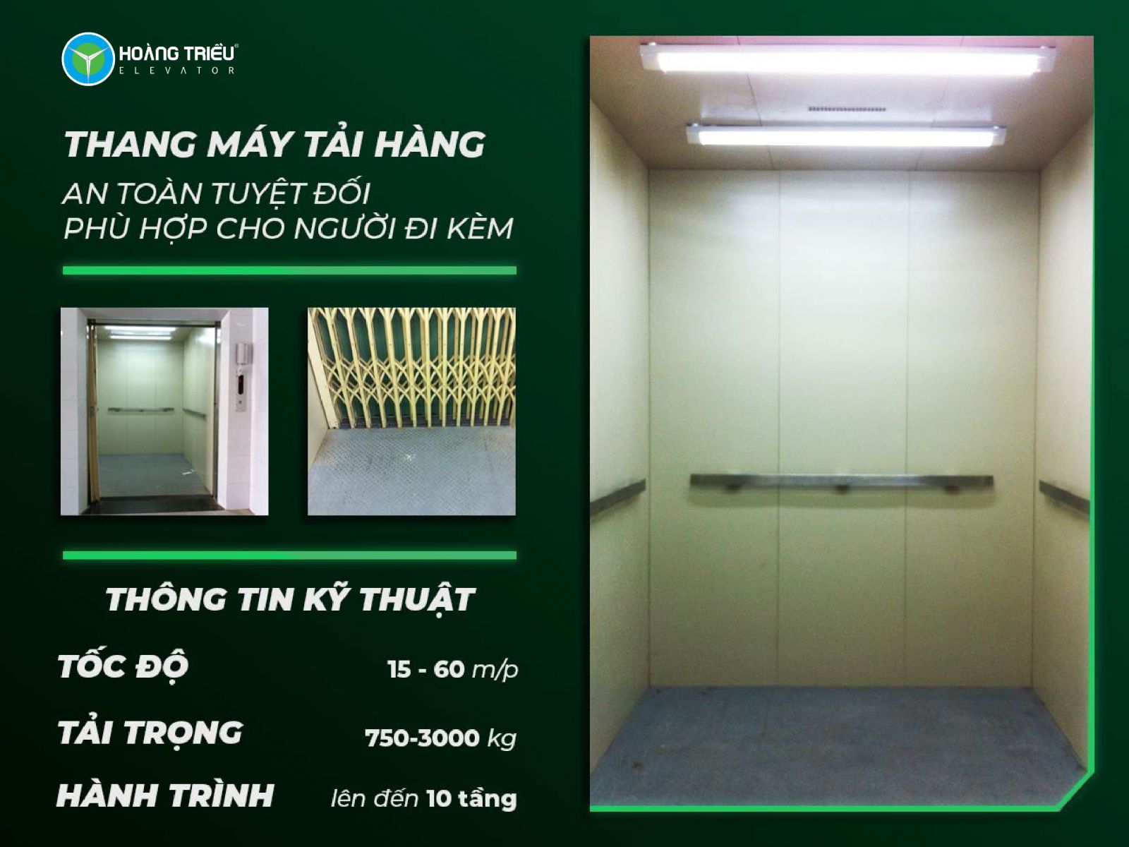 Thang máy tải hàng - Hoàng Triều NanoLift - Hotline 0917 446 776