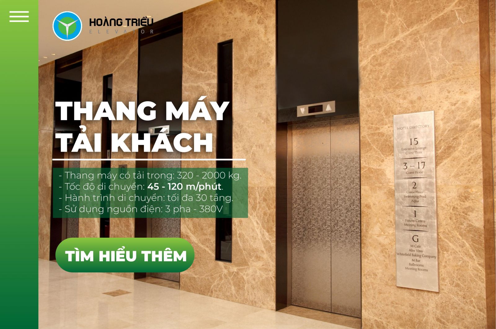 Thang máy tải khách - Hoàng Triều NanoLift - Hotline 0917 446 776